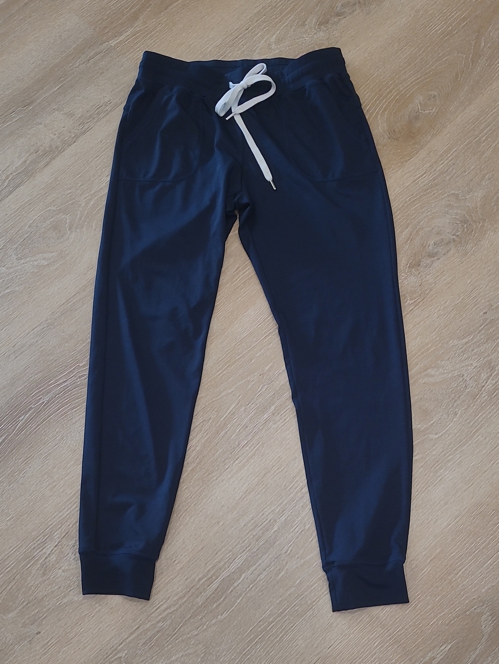 ZYIA Active Unwind Women's Navy Joggers with White Drawstring